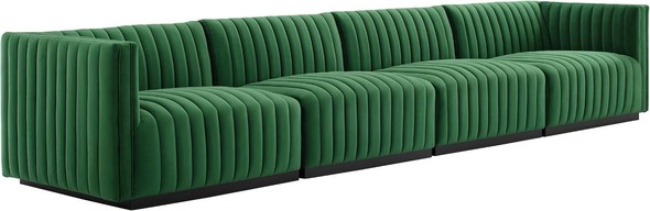 grey suede sectional Modway Furniture Sofas and Armchairs Sofas and Loveseat Black Emerald