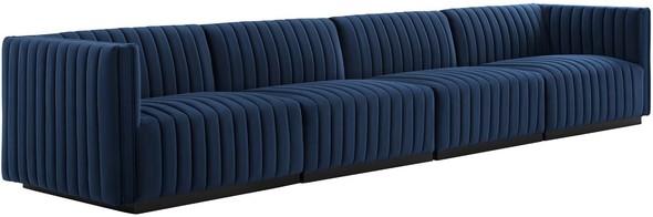 gray leather couch sectional Modway Furniture Sofas and Armchairs Black Midnight Blue