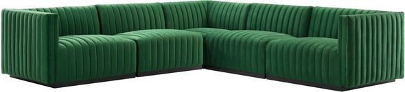 unique leather sectionals Modway Furniture Sofas and Armchairs Black Emerald