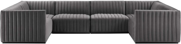 green velvet sectional sofa Modway Furniture Sofas and Armchairs Black Gray