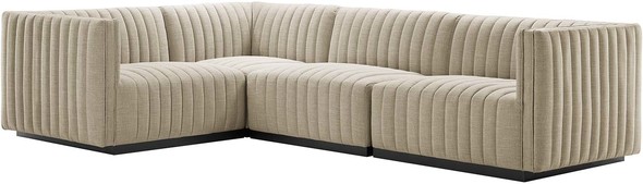 piece by piece sectional couch Modway Furniture Sofas and Armchairs Black Beige