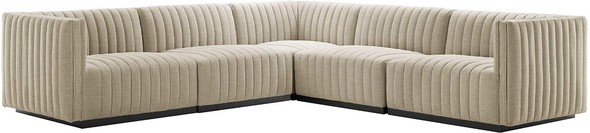 left facing leather sectional Modway Furniture Sofas and Armchairs Black Beige