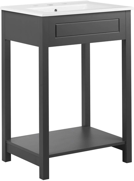 bathroom cabinet free standing Modway Furniture Vanities Gray White
