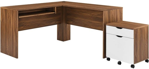 home pc desk Modway Furniture Computer Desks Walnut White