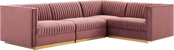 sectional couch green Modway Furniture Sofas and Armchairs Dusty Rose