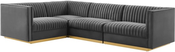 sectional couch clearance Modway Furniture Sofas and Armchairs Gray