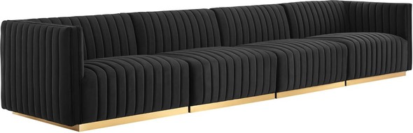 convertible sectional sofa couch Modway Furniture Sofas and Armchairs Gold Black