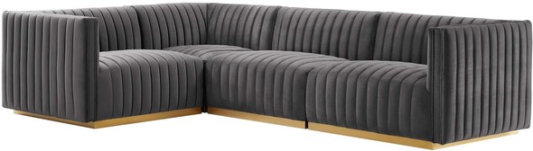 convertible sectional sleeper Modway Furniture Sofas and Armchairs Gold Gray