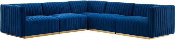 blue sofa and loveseat Modway Furniture Sofas and Armchairs Gold Navy