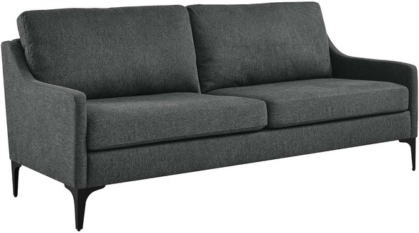 tufted sleeper sectional Modway Furniture Living Room Sets Charcoal
