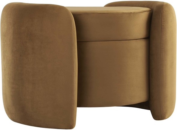 high back upholstered accent chair Modway Furniture Sofas and Armchairs Cognac