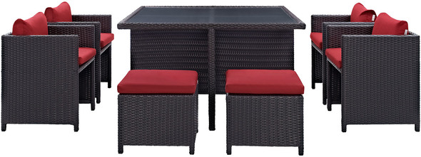Modway Furniture Bar and Dining Outdoor Dining Sets Espresso Red