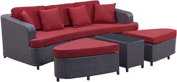 l shaped patio sofa Modway Furniture Sofa Sectionals Brown Red