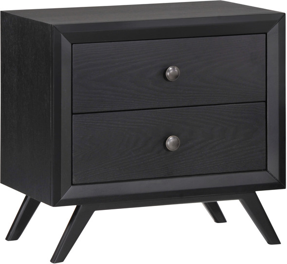 grey wood nightstand Modway Furniture Case Goods Black