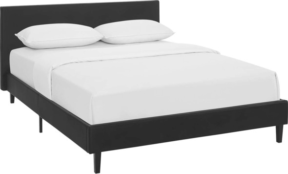 low queen bed frame with headboard Modway Furniture Beds Beds Black