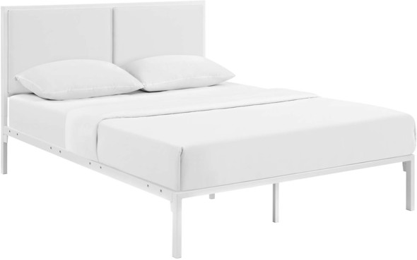 bed frame for platform bed Modway Furniture Beds White White