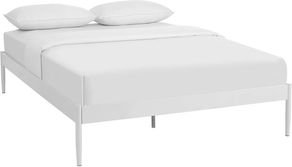 walnut bed base Modway Furniture Beds White