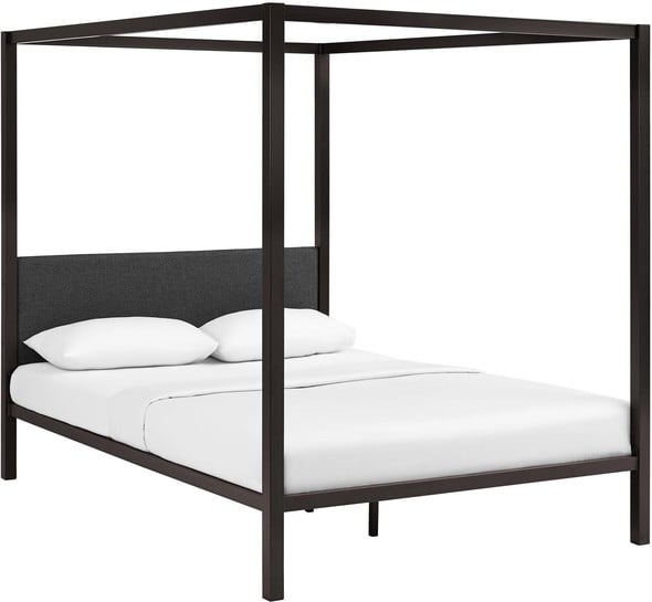 king size metal platform bed Modway Furniture Beds Brown Gray