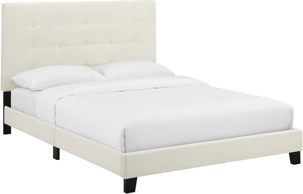 king velvet platform bed Modway Furniture Beds Ivory