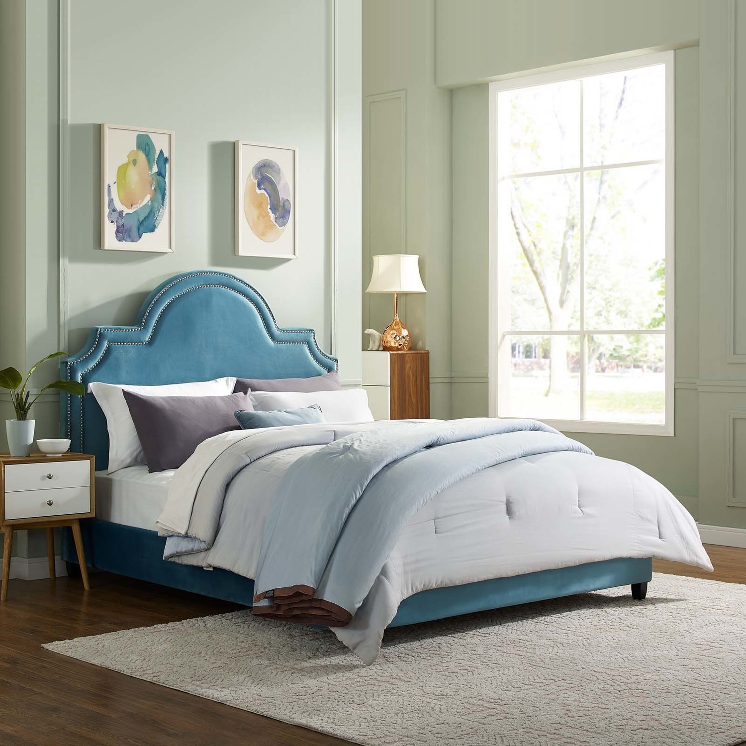 Modway Furniture Beds Beds Sea Blue
