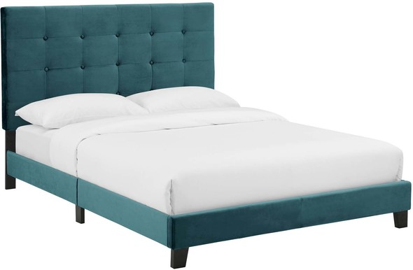 white queen size bed frame Modway Furniture Beds Sea Blue
