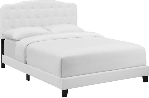 twin size floor bed frame Modway Furniture Beds White