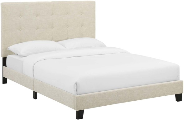 one twin bed Modway Furniture Beds Beige