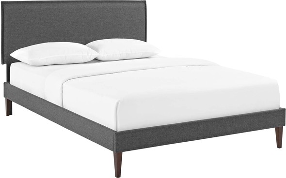 king size metal bed frame with headboard Modway Furniture Beds Gray