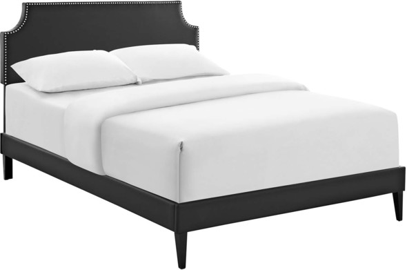 full size platform storage bed with headboard Modway Furniture Beds Black