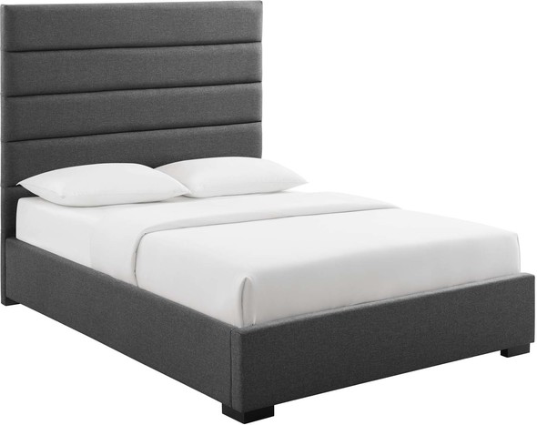 box bed frame queen Modway Furniture Beds Gray