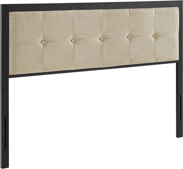 natural linen bed frame Modway Furniture Headboards Black Beige
