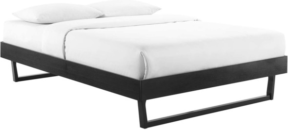 wooden king size bed frame with headboard Modway Furniture Beds Black