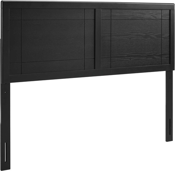 double bed with shelves in headboard Modway Furniture Headboards Black