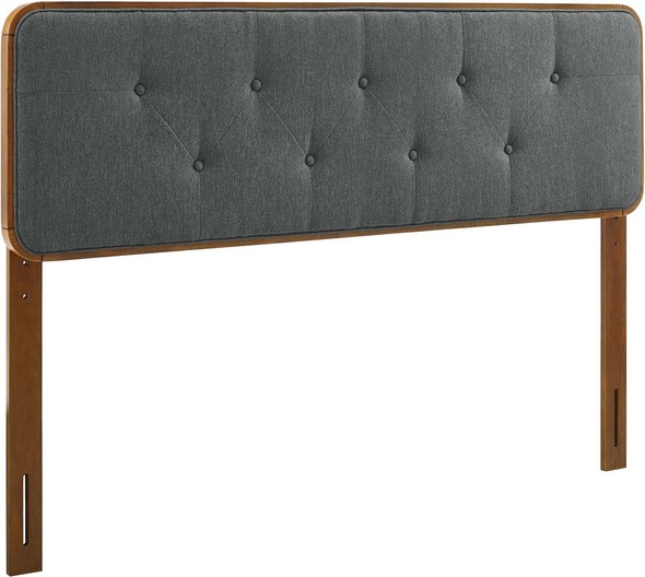 upholstered headboard footboard Modway Furniture Headboards Walnut Charcoal