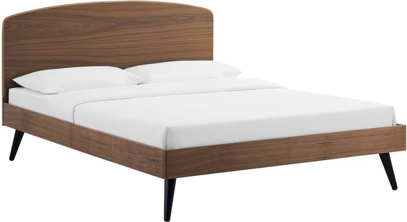 twin platform bed frame with headboard Modway Furniture Beds Walnut