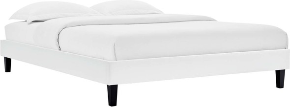 queen upholstered bed frame with storage Modway Furniture Beds White