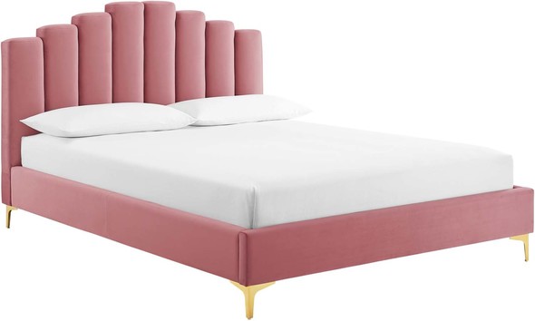 queen size upholstered headboard and frame Modway Furniture Beds Dusty Rose
