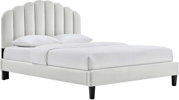 beige bed queen Modway Furniture Beds Light Gray