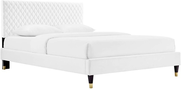 full size platform bed frame with storage Modway Furniture Beds White