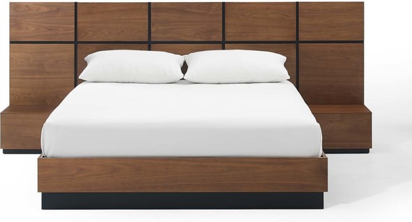 grey velvet king bed Modway Furniture Bedroom Sets Walnut