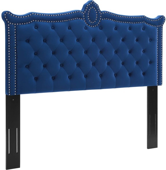 queen bed frame with fabric headboard Modway Furniture Headboards Navy