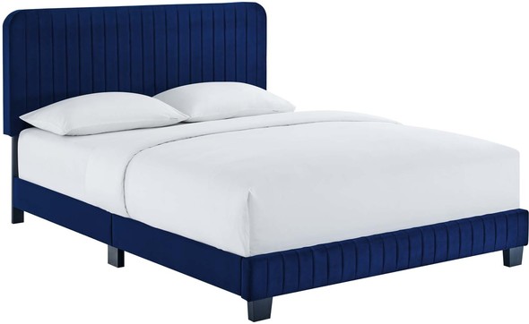 tufted king bed with storage Modway Furniture Beds Beds Navy