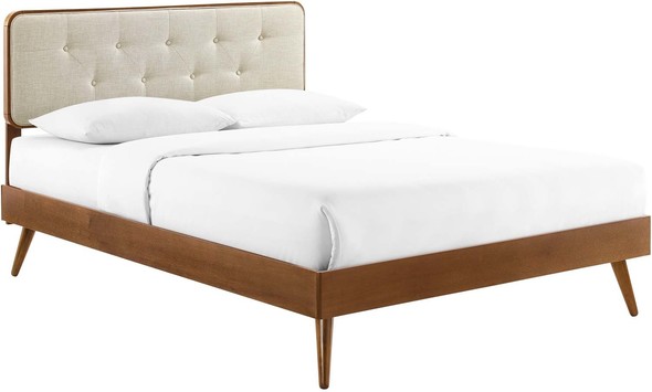 twin size bedroom sets Modway Furniture Beds Walnut Beige