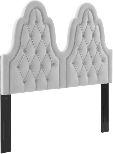 leather pillow headboard Modway Furniture Headboards Light Gray