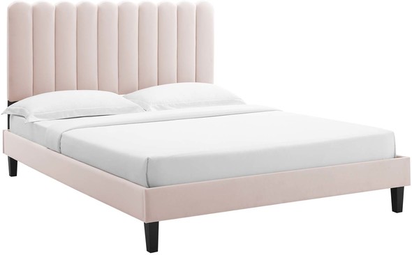 cheap queen size bed frame with headboard Modway Furniture Beds Pink
