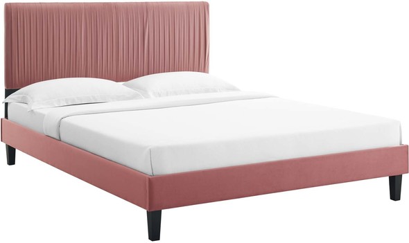 wood and upholstered queen bed Modway Furniture Beds Dusty Rose