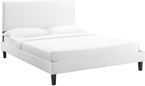 queen bed frame with wheels Modway Furniture Beds White