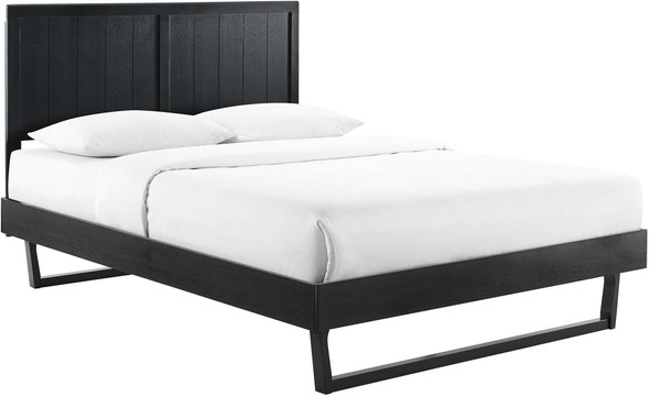 king bed frame with under bed storage Modway Furniture Beds Black
