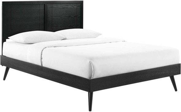 white wood twin headboard Modway Furniture Beds Black