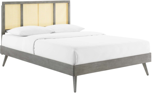 white platform bed frame queen Modway Furniture Beds Gray